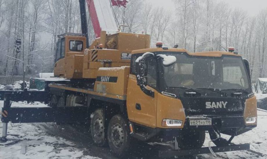 Благоустройство пос. Солнечное автокранами 70 и 50 тонн
